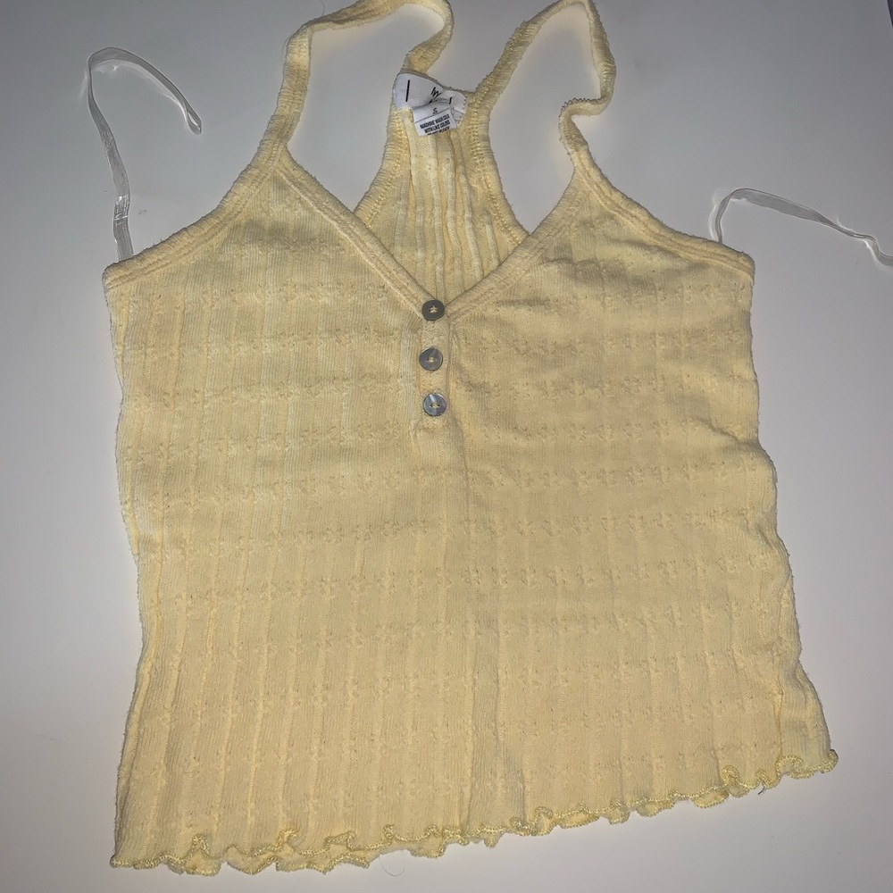 Tilly’s Yellow Tank Top With Buttons Women’s Small